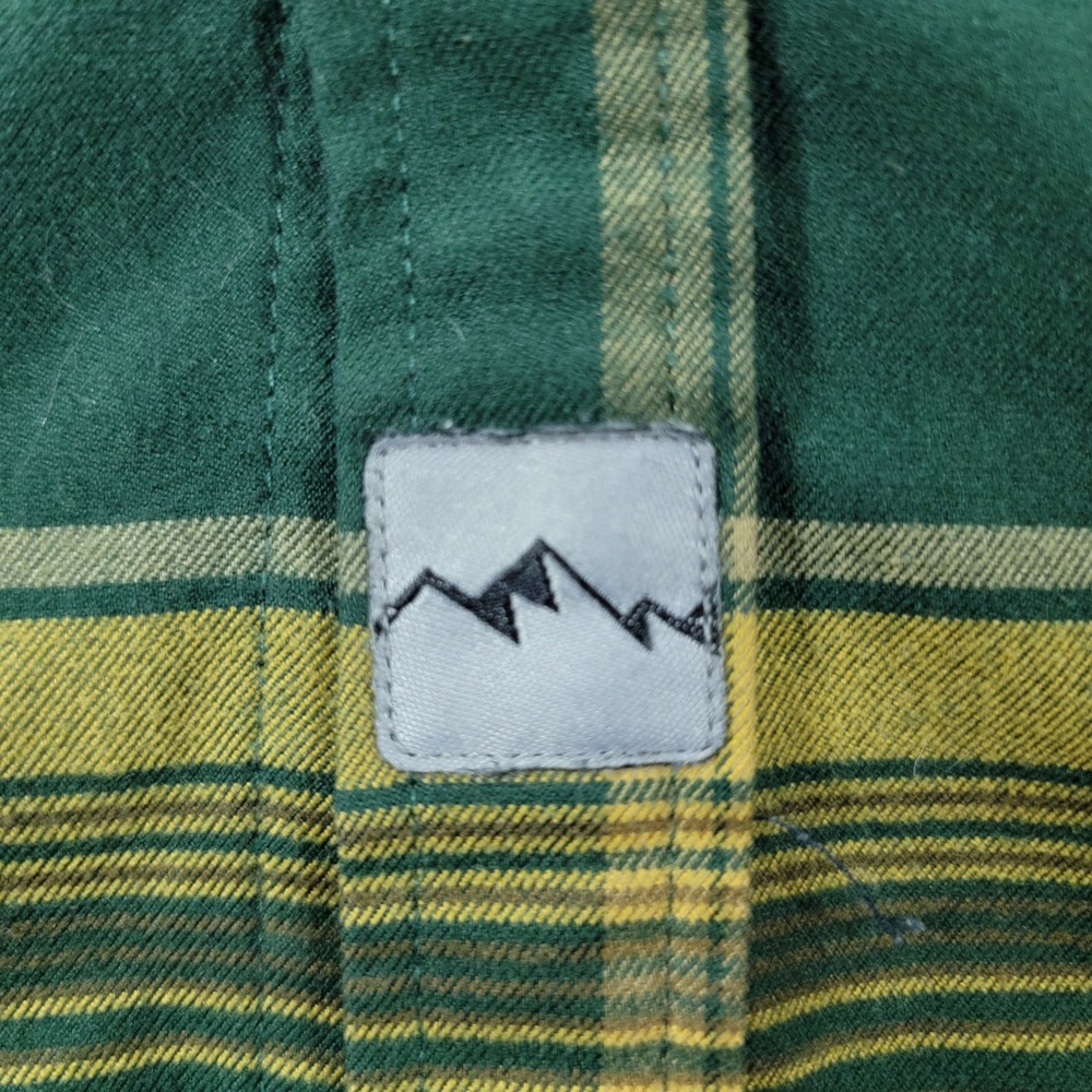 Legendary Outdoors Mens XL Green Yellow Plaid Snap Front Flannel Shirt POLW-1617 - Picture 5 of 8